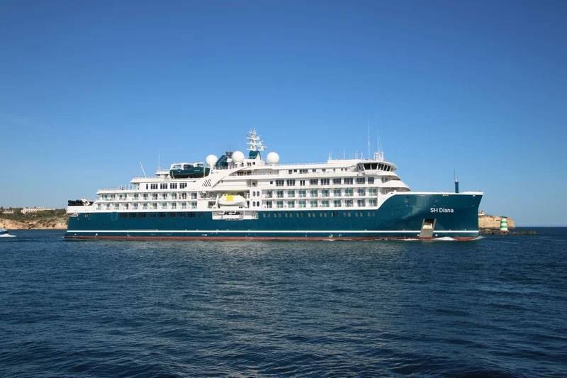 Luxury expedition cruise ship SH Diana docks in Tenerife for the first time